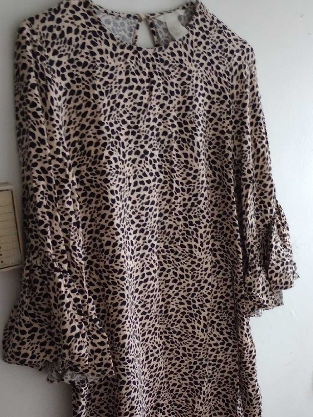 H&M Beige and Black Animal Print  Dress
